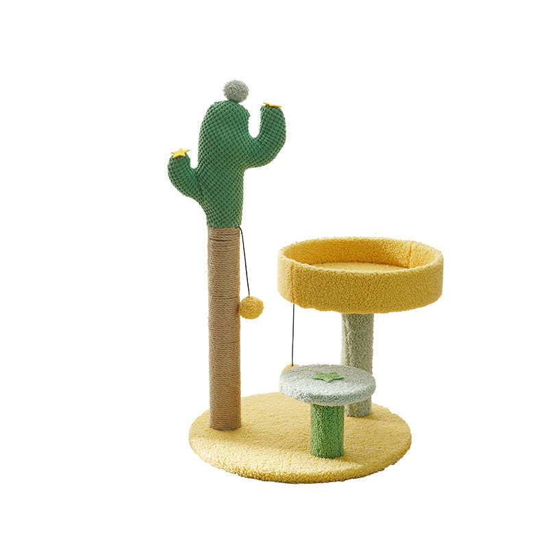 Factory direct cactus cat climbing frame multifunctional cat tree does not take up space small simple cat supplies