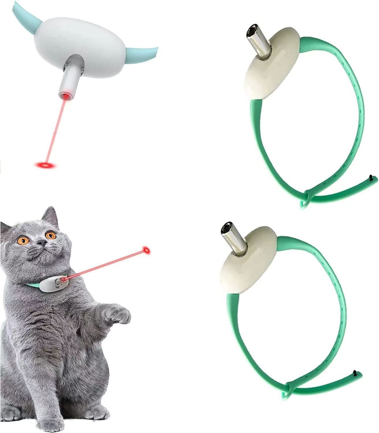 Automatic cat teasing collar laser pointer infrared intelligent cat teaser boredom collar teasing toys cat wand