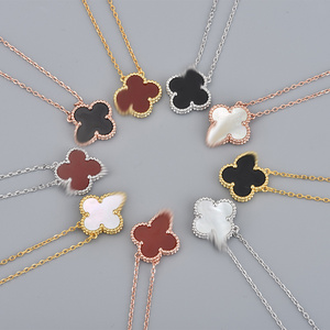 Bracelet High Quality Gold Clover Fritillaria Bracelet Diamond Inlaid Fashion Classic Agate Clover Bracelet