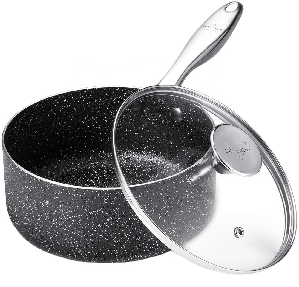 2QT ALUMINIUM NONSTICK SAUCE PAN WITH LID,INDUCTION