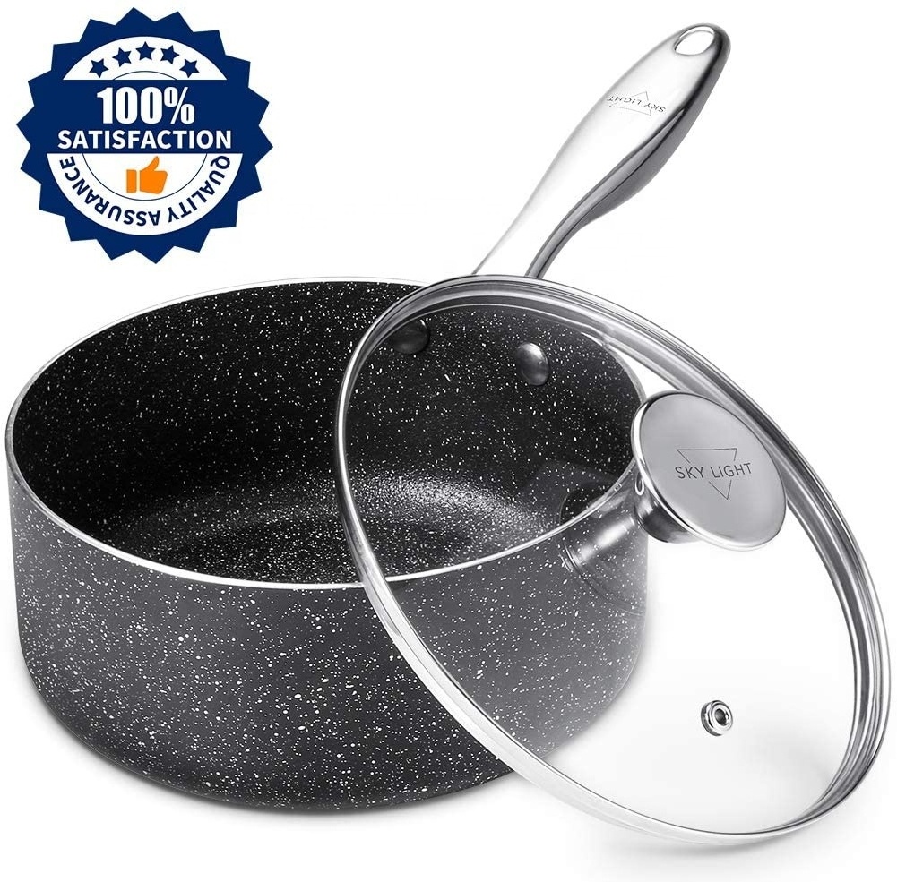 2QT ALUMINIUM NONSTICK SAUCE PAN WITH LID,INDUCTION