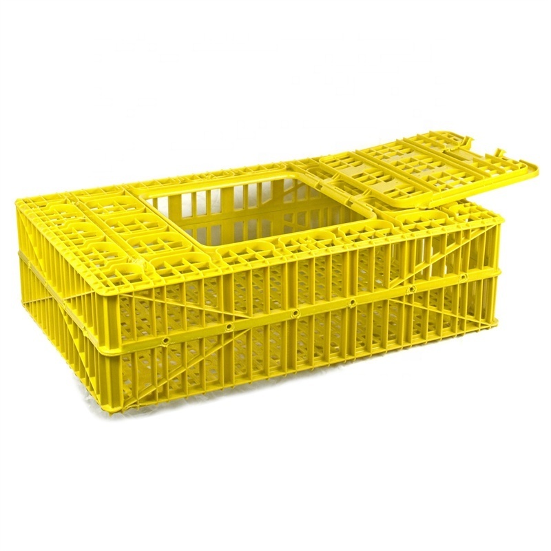 Best seller in American market 35'' x 23.5'' x 10.25'' durable plastic poultry chicken transport crate coop with hinged door