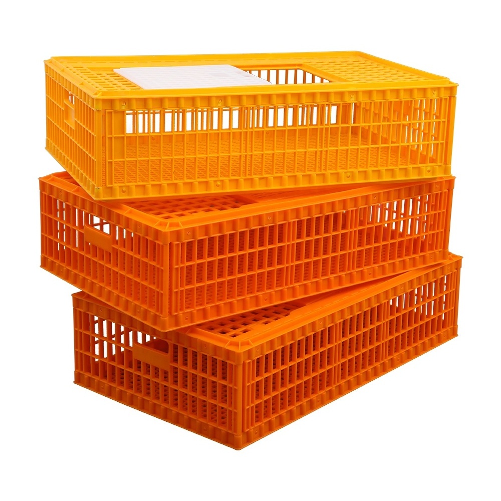 Manufacturer big size Hdpe 960*570*27mm stackable plastic transort cage / crate for chicken / duck / goose / quail / pigeon