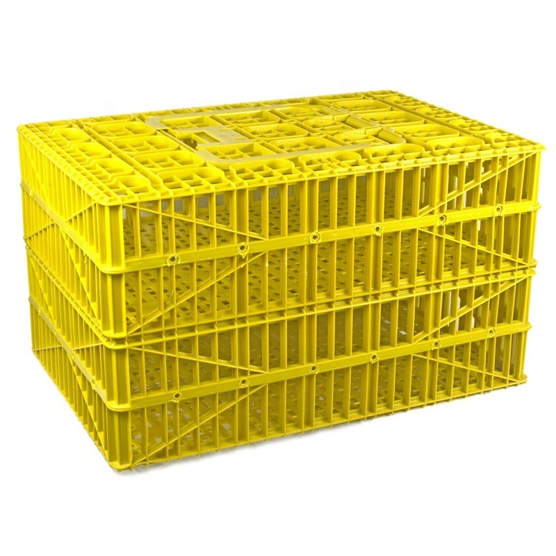 Best seller in American market 35'' x 23.5'' x 10.25'' durable plastic poultry chicken transport crate coop with hinged door