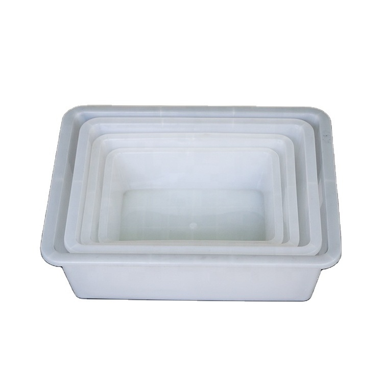 Nestable PP white plastic storage set plastic flat bin / tray / box for food processing