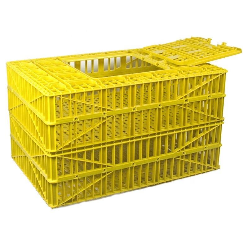 Best seller in American market 35'' x 23.5'' x 10.25'' durable plastic poultry chicken transport crate coop with hinged door