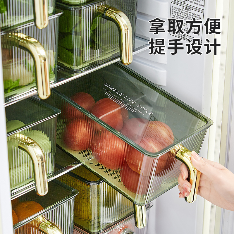 Refrigerator storage box food grade fresh-keeping box freezer special kitchen fruit handle box