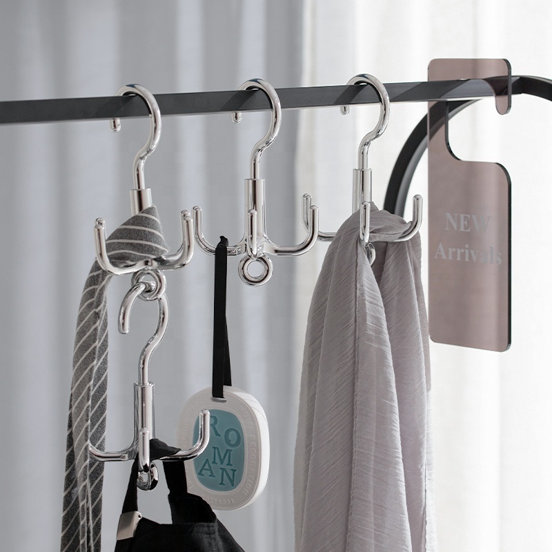 Multiple 360 degree rotating hooks clothes towel hook furniture hanger hook