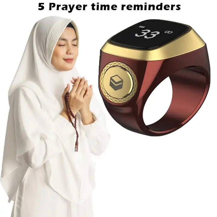 E01 Iqibla Zikr1- Zikr Smart Step M02 Pro Ring Tasbih Prayer Time-Reminder For Muslims Tasbeeh Tally Counter