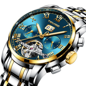 Olevs Mens Fashion Business Waterproof Mechanical Wristwatches Tevises Watches Men Automatic Bridge Watch