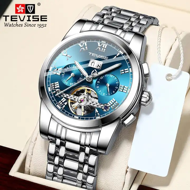 Tevises 9005 Central Automatic Business Mechanical Waterproof The Tourbillon Watches Multifunctional Men's Watch