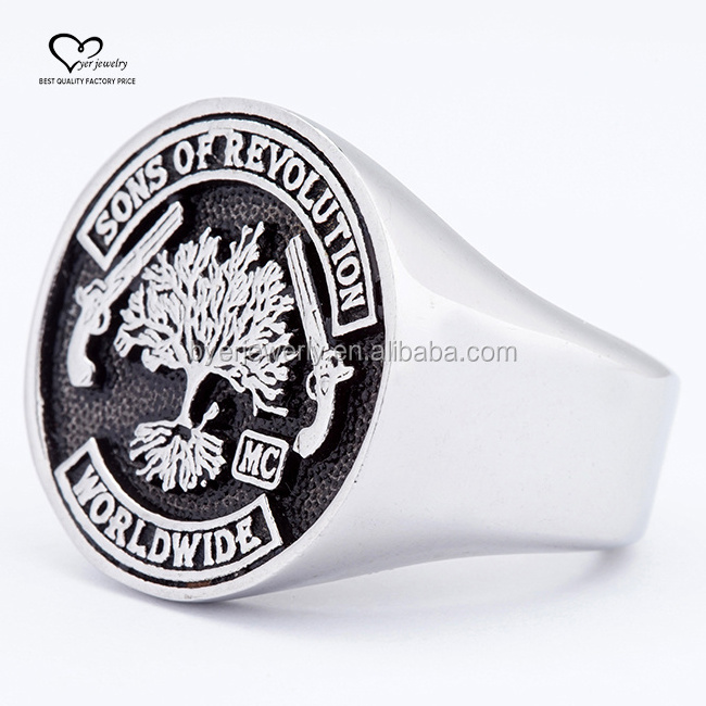 Custom 316 Stainless Steel Men Square Design Signet Ring Jewelry Wholesale