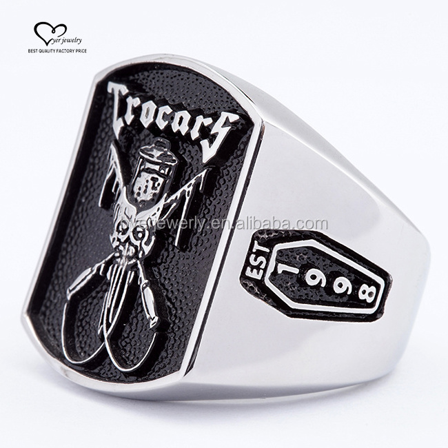 Custom 316 Stainless Steel Men Square Design Signet Ring Jewelry Wholesale