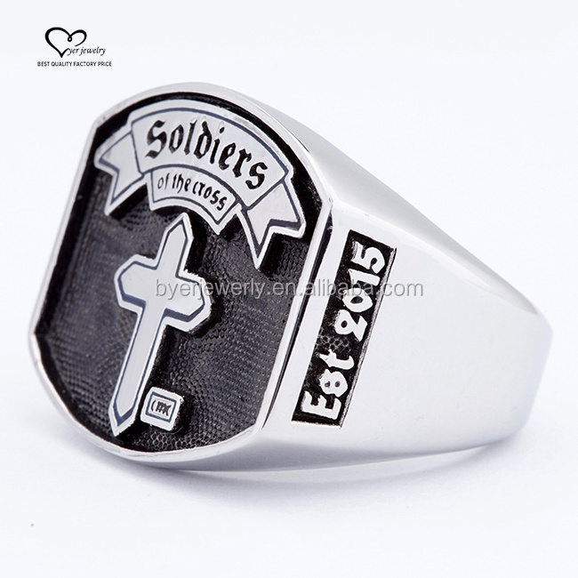 Custom 316 Stainless Steel Men Square Design Signet Ring Jewelry Wholesale