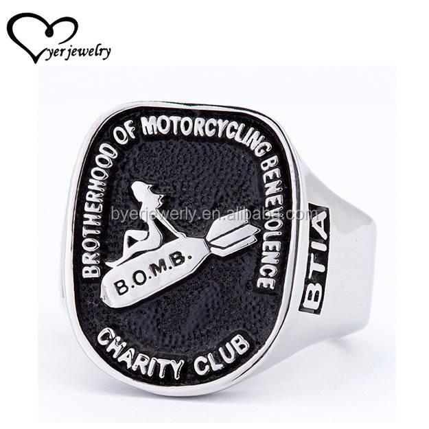 Factory directly made 316L stainless steel custom signet ring wholesale