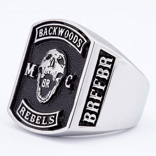 Factory directly made 316L stainless steel custom signet ring wholesale