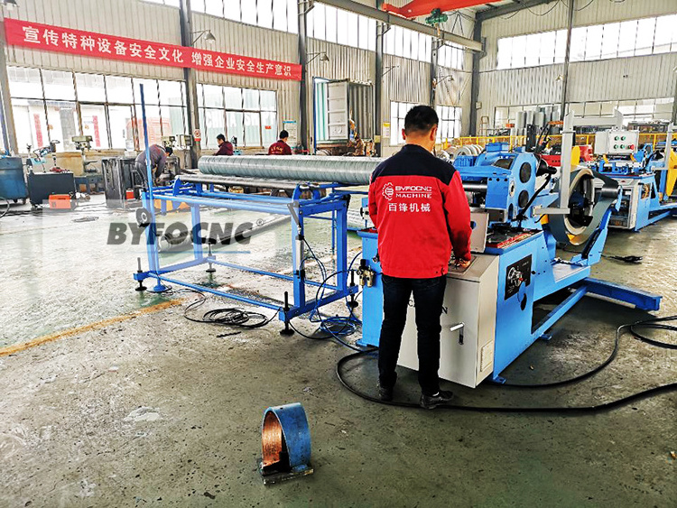 Automatic spiral air duct line spiro pipe making machine