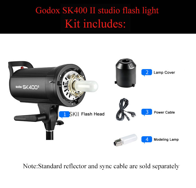 Godox SK400II Professional photography equipment Compact 400Ws Photo Studio Flash Strobe flash light for photo Camera