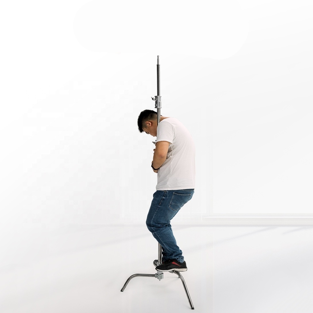 C Stand Photo Studio Heavy Duty 3M Load 20kg Light Stand C Type Stand with Extension Arm and Grip Head Flding Legs