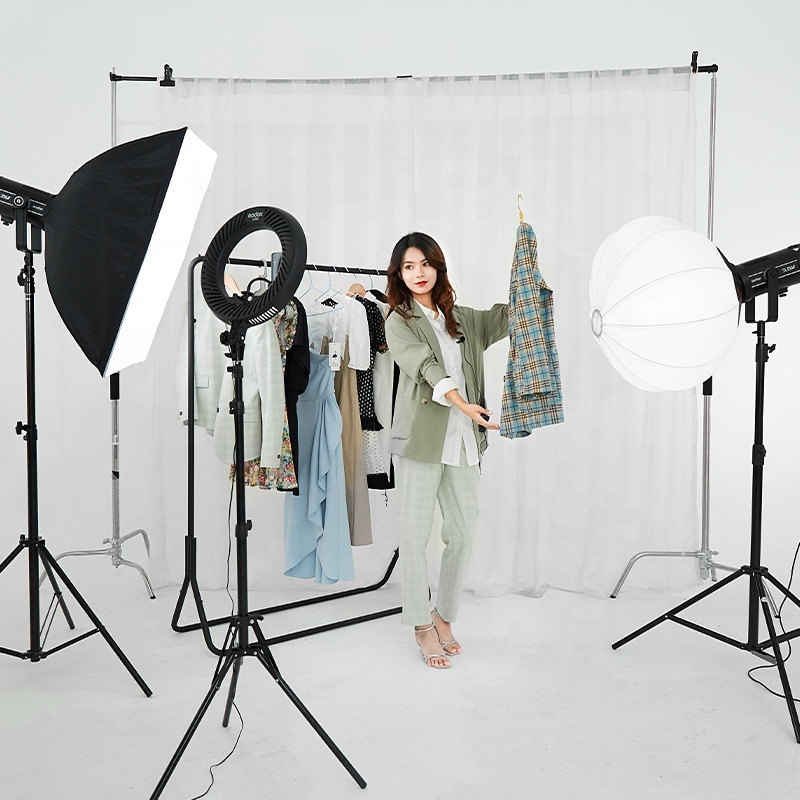 C Stand Photo Studio Heavy Duty 3M Load 20kg Light Stand C Type Stand with Extension Arm and Grip Head Flding Legs