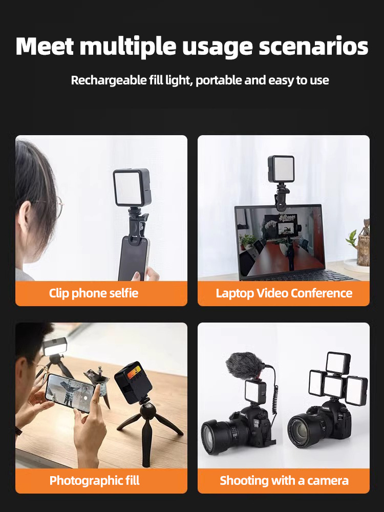 BeiYang Mini phone fill light Portable three color LED complementary light Rechargeable handheld store detection light