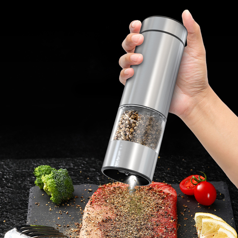 New Automatic Electric Salt and Pepper Grinder Set Battery Operated Gravity Design Mills