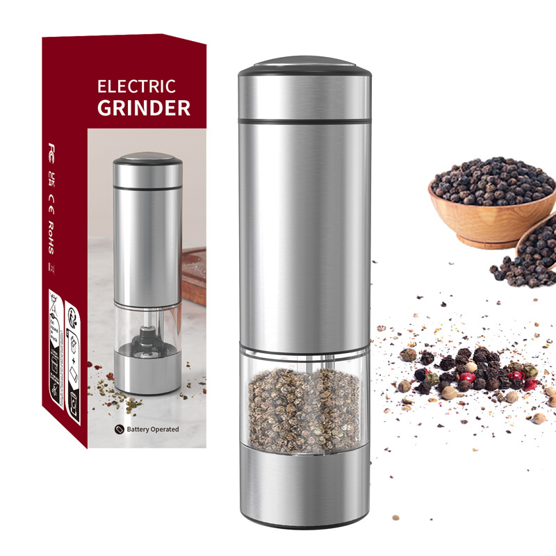 New Automatic Electric Salt and Pepper Grinder Set Battery Operated Gravity Design Mills