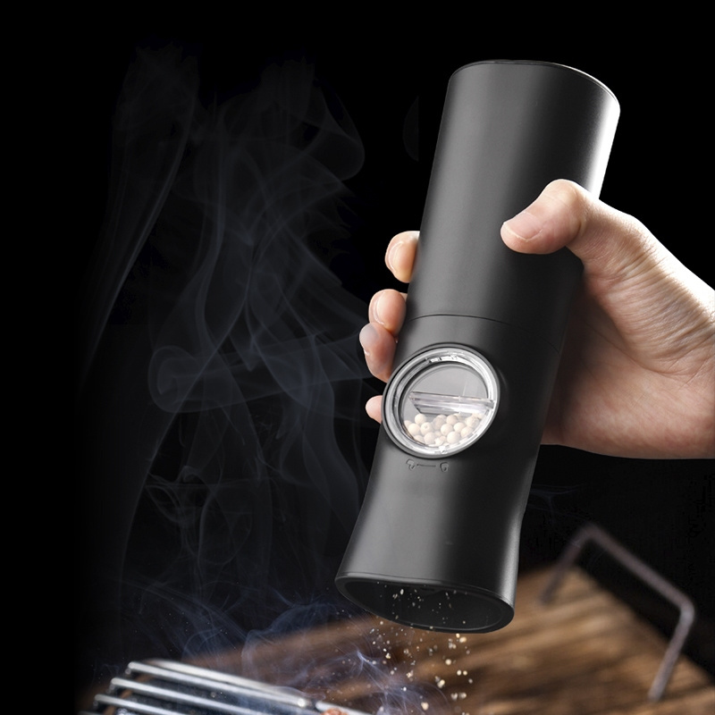 Battery-Operated Pepper Mill Parts Salt and ABS Pepper Grinder Powered Black Electric Mill Pepper Grinder