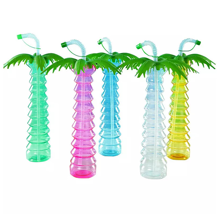 Hot Sell Novelty Smoothies 500ml Shaped Twist Yard Cup Plastic Frozen Magic Slush Cup With Straw