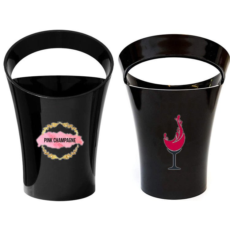 PP Plastic Drinks Container Custom Logo Wine Beer Champagne Ice Bucket for Party Night Club Hotel Ice Bucket Beverage Tub