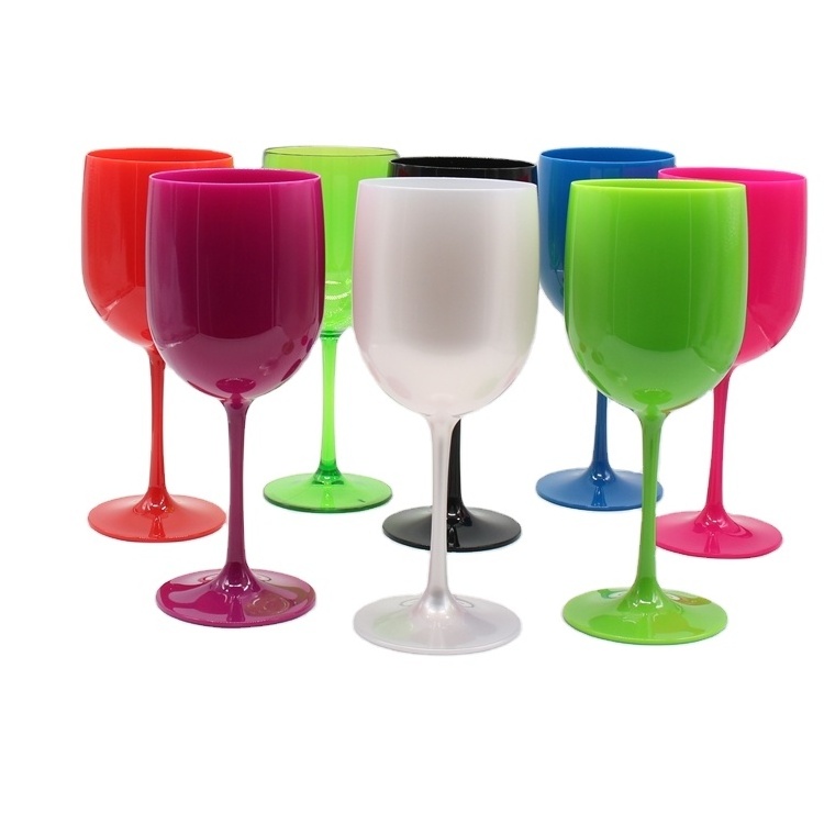 17OZ High Quality Customized Reusable Black Glass Bpa Free PP Wedding Plastic Wine Glasses