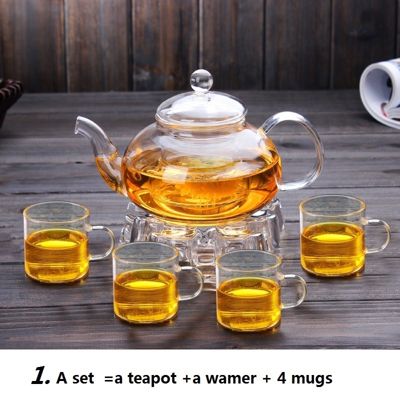 400ml 600ml 800ml Removable Infuser  Stovetop and Microwave Safe  Glass Teapot  Blooming and Loose Leaf Tea Maker Set