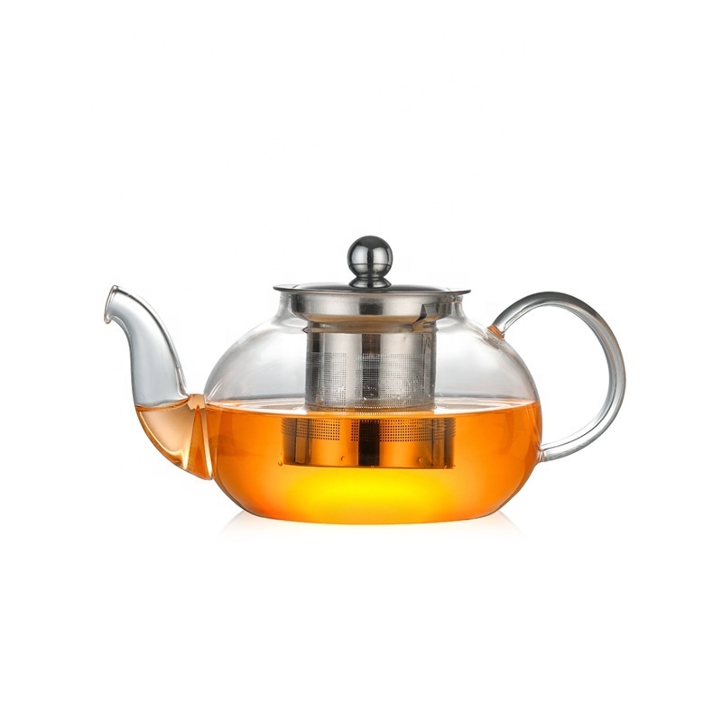 2 in 1 stovetop borosilicate Glass Teapot with Removable infusers for loose tea blooming  Tea Kettle and Tea Maker