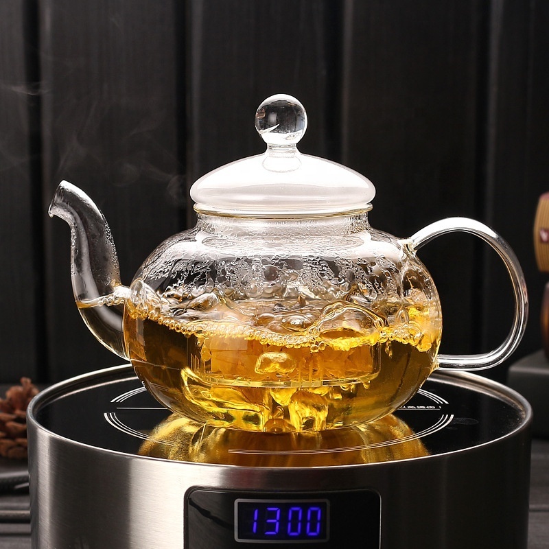 400ml 600ml 800ml Removable Infuser  Stovetop and Microwave Safe  Glass Teapot  Blooming and Loose Leaf Tea Maker Set