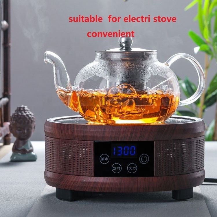 2 in 1 stovetop borosilicate Glass Teapot with Removable infusers for loose tea blooming  Tea Kettle and Tea Maker