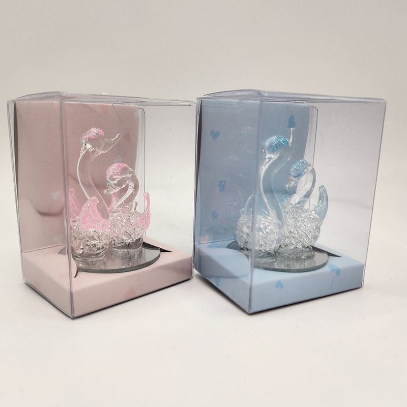 Wholesale Beautiful fashion lovely pink blue crystal swan valentines gift sets