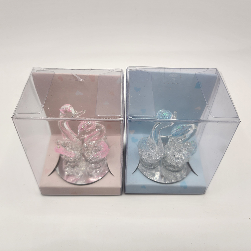 Wholesale Beautiful fashion lovely pink blue crystal swan valentines gift sets