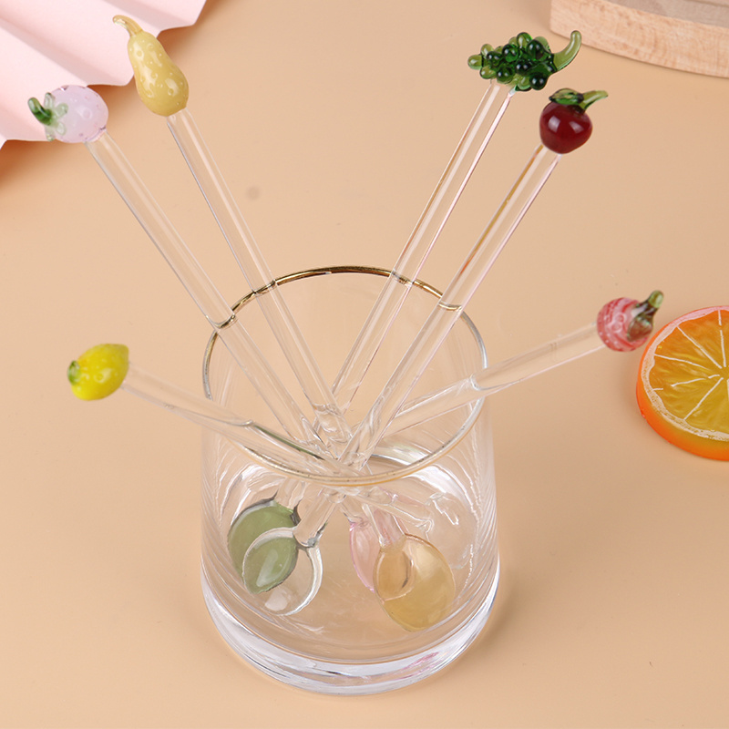 Popular Products Handmade Glass Round Spoon For Milk Coffee Fruit