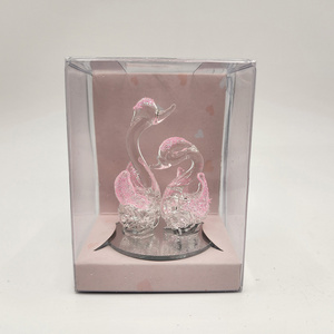 Wholesale Beautiful fashion lovely pink blue crystal swan valentines gift sets