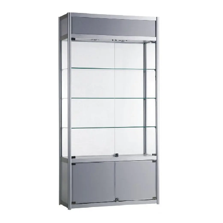 Custom  Display Cabinet Glass Wall Cabinet With Led Lighting Display Rack High Quality Locking