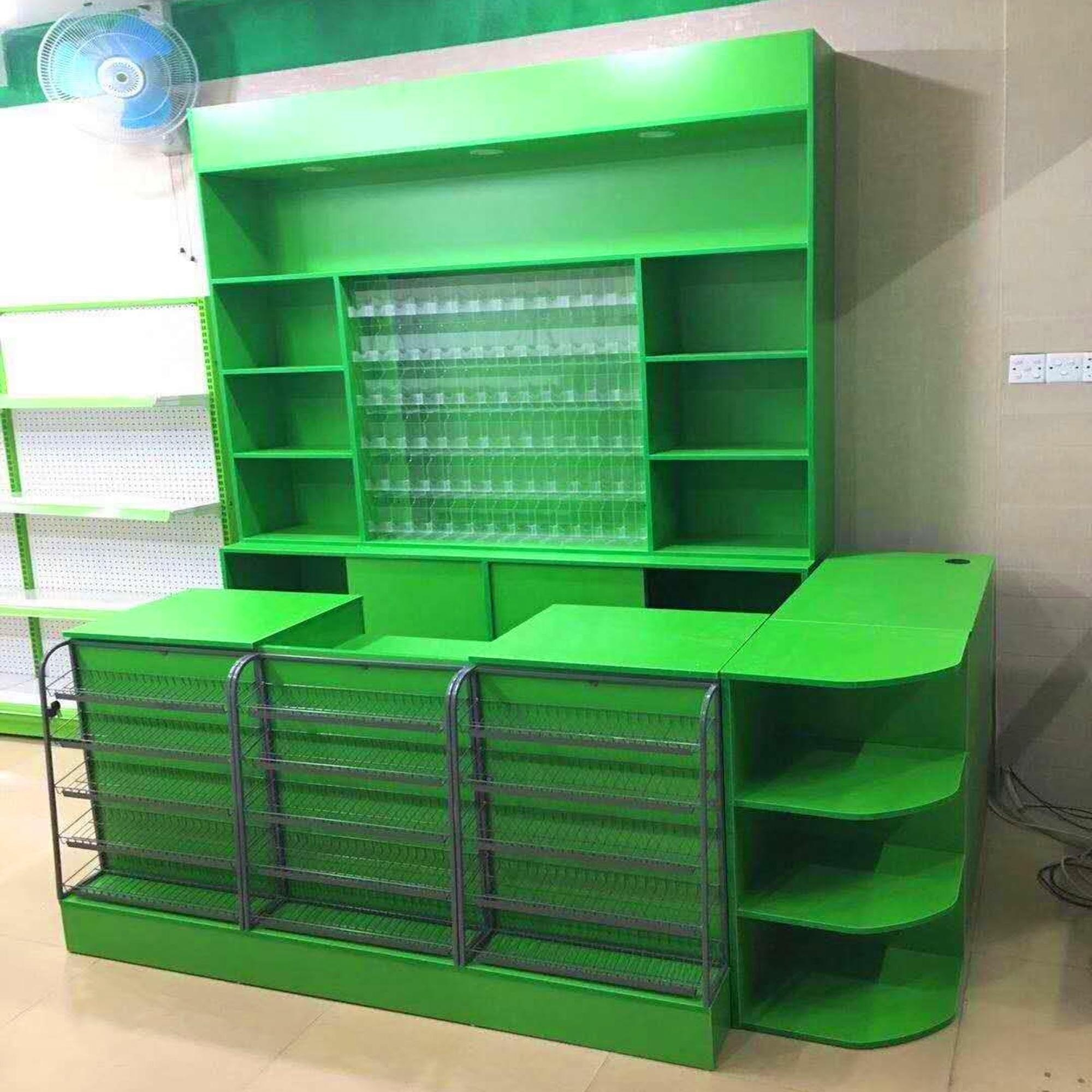 Wooden convenience store checkout counter for sale (Wholesale only&Order cash counter only, MOQ is 3 sets)