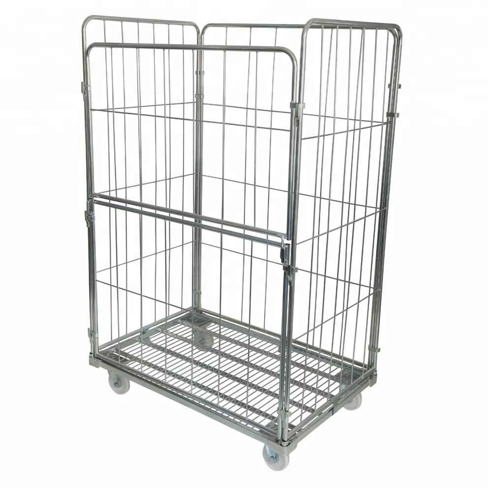 Warehouse Storage Wire Mesh Roll Trolley