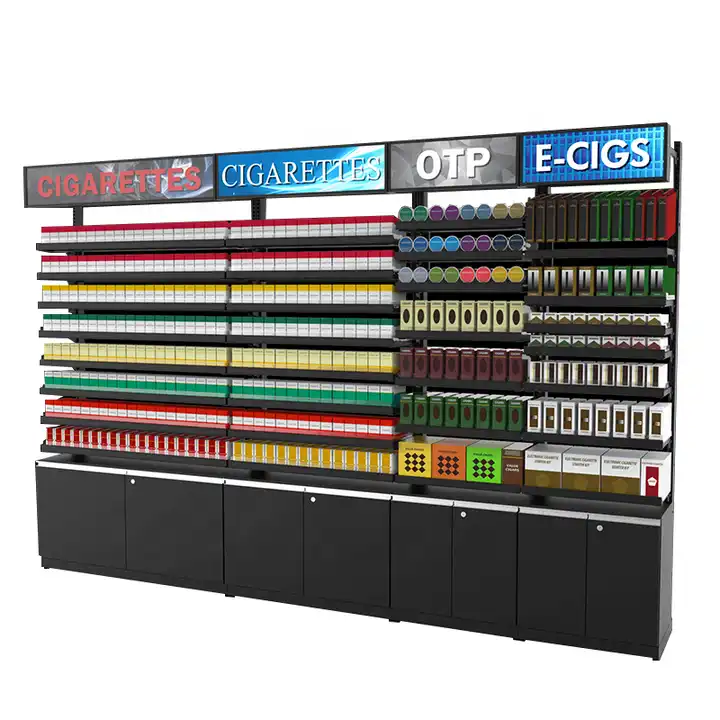 Tobacco and liquor cabinet checkout counter combination display rack