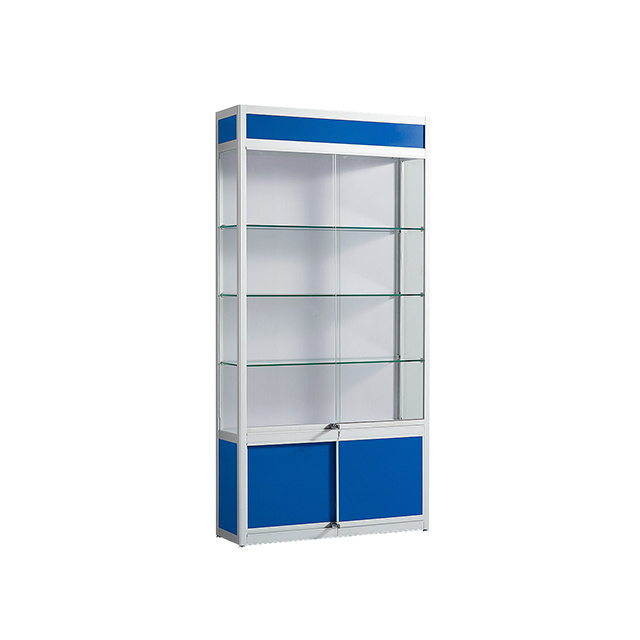 Custom Glass Locker Glass Display Showcase With Led Light Extra Vision Display Cases For Smoke Shop