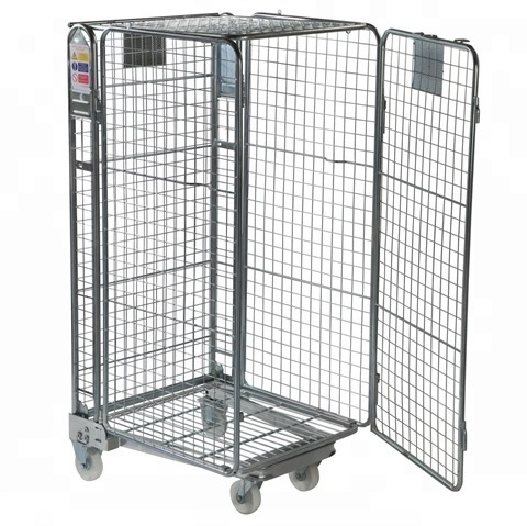 Warehouse Storage Wire Mesh Roll Trolley