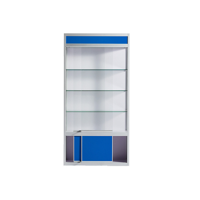 Custom Glass Locker Glass Display Showcase With Led Light Extra Vision Display Cases For Smoke Shop