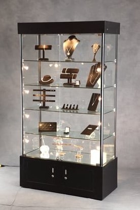 Frameless display showcase 48 inches full view glass showcase for smoke store