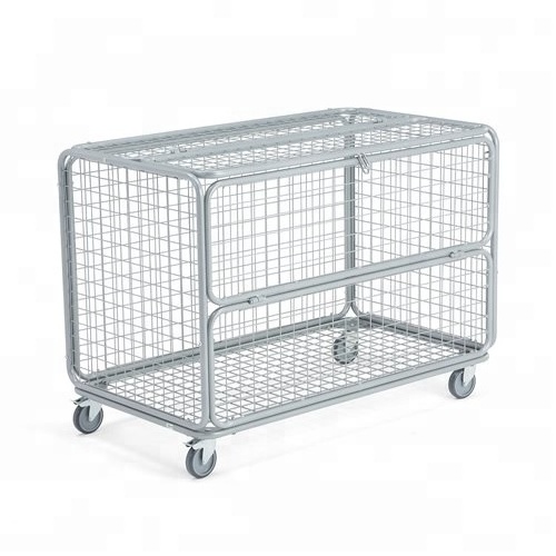 Warehouse Storage Wire Mesh Roll Trolley