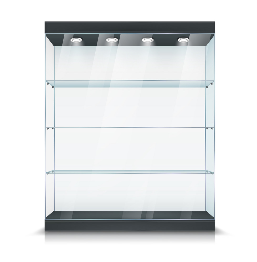 Frameless display showcase 48 inches full view glass showcase for smoke store