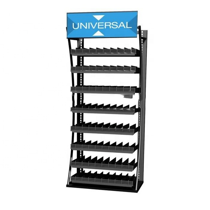 Convenience store checkout stand tobacco pusher shelf cabinet